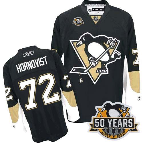 Penguins #72 Patric Hornqvist Black Home 50th Anniversary Stitched NHL Jersey - Click Image to Close